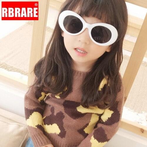 RBRARE Oval Shape Child Sunglasses Candy Color Cute Round Wild Concave Shape Personality Baby Anti-UV Street Beat Glasses