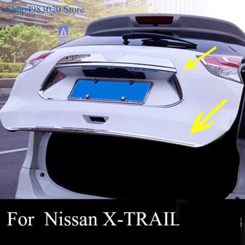 Fit for X-TRAIL Xtrail Rogue T32 2014 to 2019 rear trunk tailgate door lid cover sticker trim Car styling molding hatch strip