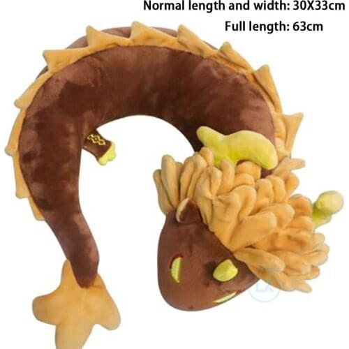 Game Genshin Impact Zhongli Hu Tao Cosplay Dragon U Shaped Pillow Protector Siesta Cushion Plush Doll Travel Neck Pillow Gift