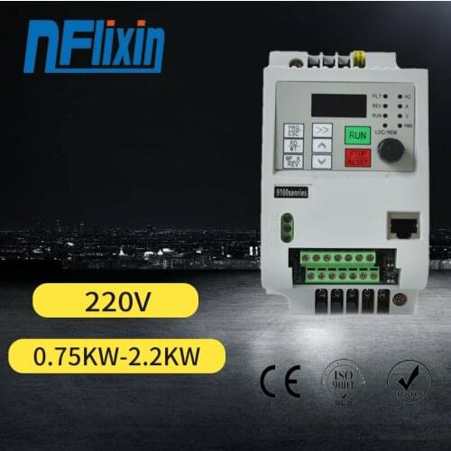 Frequency inverter 220V 0.75KW/1.5KW/2.2KW/4KW 1p to 3p phase output for Punch grinder motor