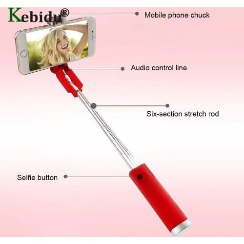 Wired Selfie Stick Selfie Monopod For Iphone X XR XS MAX Wired Photograph Tripod Extendable Selfie For Iphone X 8 7 6 Plus 5 5s