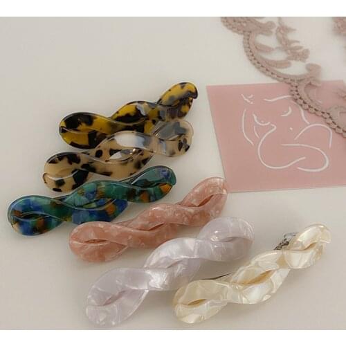 Ruoshui 9cm Twist Long Acetate Hairgrip Women Hair Accessories Girls Hair Clips Hairpins Lady Ornaments Headwear Barrettes