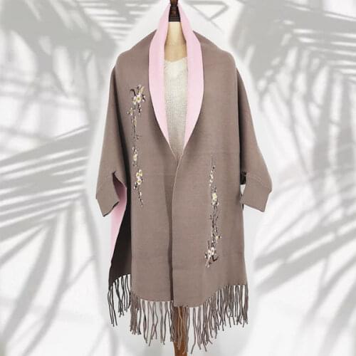 Large Size Wide Loose Shirt Knit Sweater Poncho Female Fashion Color Matching Tassel Decoration Sweater Poncho Women Spring