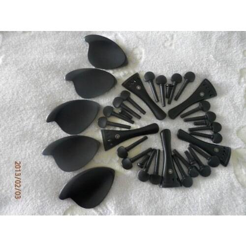 String Parts and Accessories 5 sets violin fittings 4/4 Ebony wood