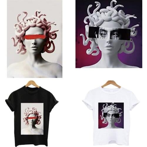 Iron-on transfers for clothing stickers Medusa stripes heat-sensitive transfer fusible clothing custom patch free shipping