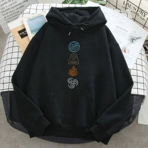 Mens Long Sleeve Hoody Avatar Last Airbender Print Autumn Spring Long Sleeve Daily Casual Streetwear Male Loose Pullover