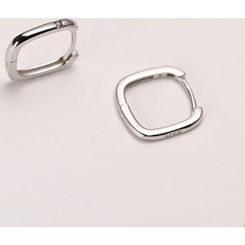 Morivovog 925 Sterling Silver Zircon Square Small Earrings for Women Minimalist Design Chic Earrings 2021 Fashionable Jewelry