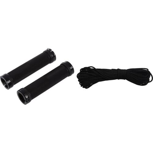 1 Pair Mountain Bike MTB BMX Cycling Double Lock Handlebar Grips & 1 Bundles Rope 5mm Diameter Cord Black Tent Cord