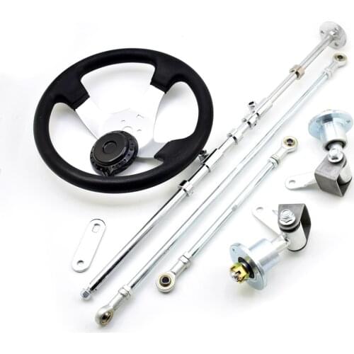 168CC GO KART KARTING UTV Wheel Hub & 6 Inch Flange ATV Front Steering Gear Rack Joint Tie Rod & Strut Knuckle Spindle Assembly