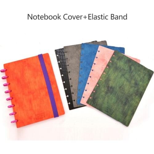 2 Sheets Mushroom Hole Notebook Cover A5 Loose Leaf Notepad Shell Notebook Assembly Cover Thickened PP PU Protective Shell Cover