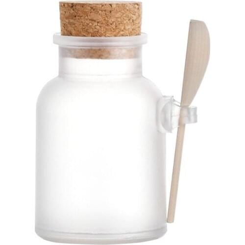 24 x 100g bath salt ABS Bottle, 100ml powder plastic bottle, bath salt bottle with wooden spoon