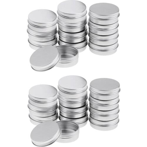 24 Pieces Silver Aluminum Cosmetic Pot Lip Balm Jar Containers Oil Wax Empty