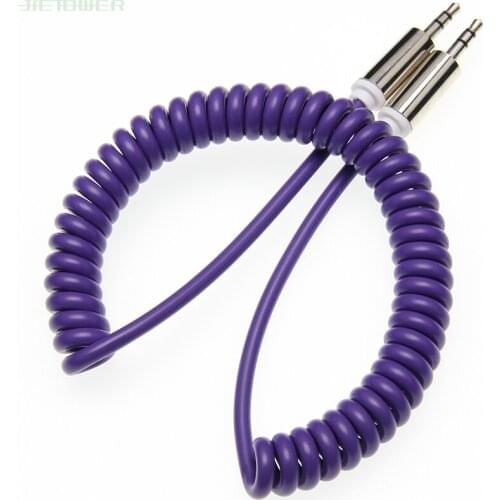 3.5mm Retractable spring Aux Cables Mobile Phone TPE Audio Cable Male to Male Spring AUX For Car For Samsung/Iphone 500pcs/lot