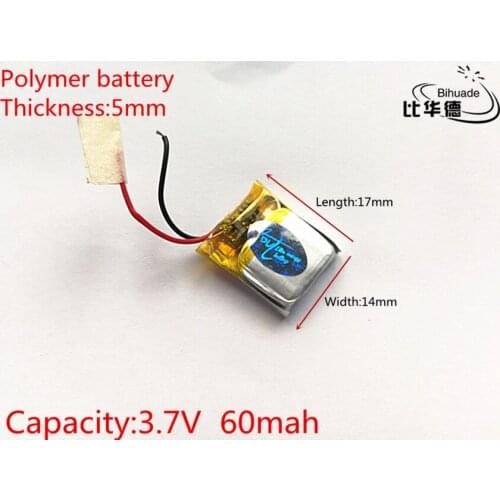 3.7V,60mAH,501417 PLIB; polymer lithium ion / Li-ion battery for GPS,mp3,mp4,mp5,dvd,bluetooth,model toy mobile bluetooth