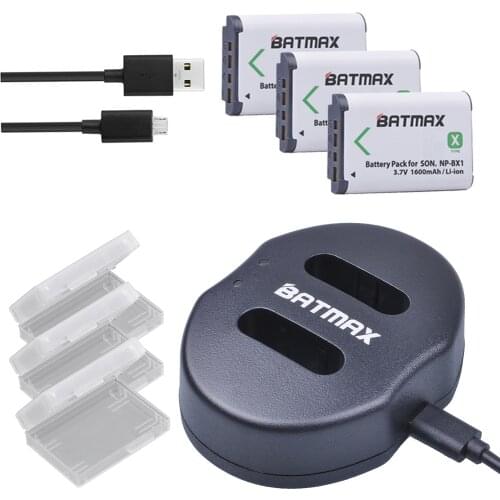 3Pcs NP-BX1 NP BX1 Batteries&USB Dual Charger for SONY DSC RX1 RX100 RX100iii M3 M2 RX1R WX300 HX300 HX400 HX50 HX60 GWP88