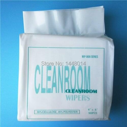 300pcs/pack large format printer head cleanroom wiper 6X6'' for Seiko Epson Konica Xaar printhead cleaner paper kit