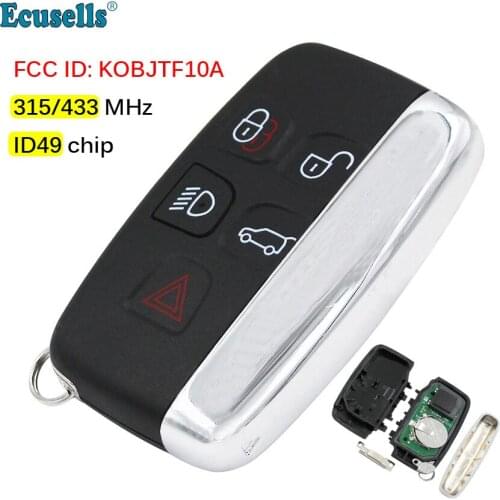 5 BUTTON SMART REMOTE KEY FOB 434Mhz ID49 chip for Land Rover Range Rover Sport Evoque Vogue LR4 2010-2016 KOBJTF10A with logo