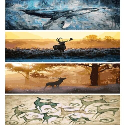 60x120cm Large Size Painting By Numbers Animals Whale Deer Oil Digital Paint By Numbers Modular Painting Home Decor Wall Art