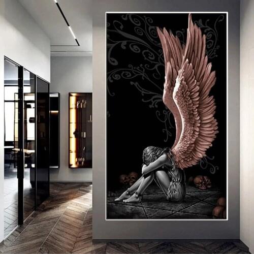 Abstract Canvas Painting Pictures Devil and Angel for Home Decoration High Quality Canvas Picture for Living Room Decor