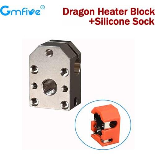 GmFive Dragon Heater Block Plated Copper Silicone Sock High Quality Heated Block For Dragon Hotend Extruder 3D Printer Parts