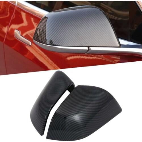 Car Side Mirror Cover For Tesla Model 3 Accessories Mirror Cover ABS Carbon Fibre For Tesla Model Three 2020 2019 2018