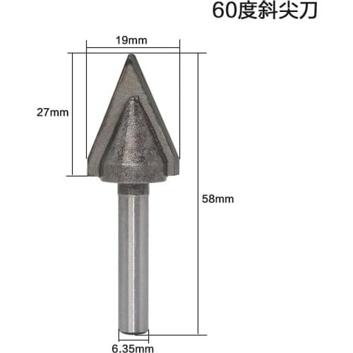Woodworking Tool 60 of xie jiao dao Bakelite Milling Trimming Machine Advertising Tool Woodworking 60 of Slot V-Oblique Knife