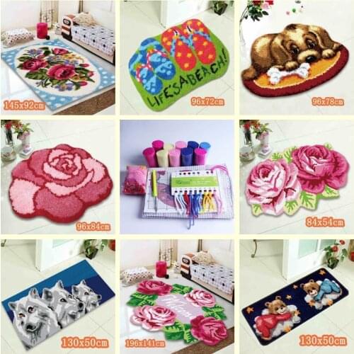 Diy Smyrna Carpet Embroidery Hook Technique Latch Hook Rug Kits Tapijt Alfombras Kleed Knooppakket With Thread Crochet Cat Gift