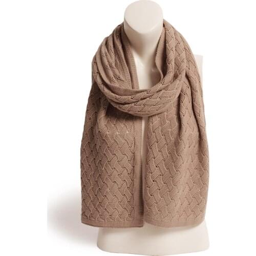 Cashmere lambswool blend hollow out knit women fashion scarves shawl pashmina 30x195cm beige 6colors