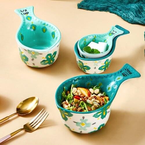 Creative Ceramic Measuring Spoon Full Set Measuring Western Sauce Syrup Cup Mini Milk Cup with Scale Household Small Baking