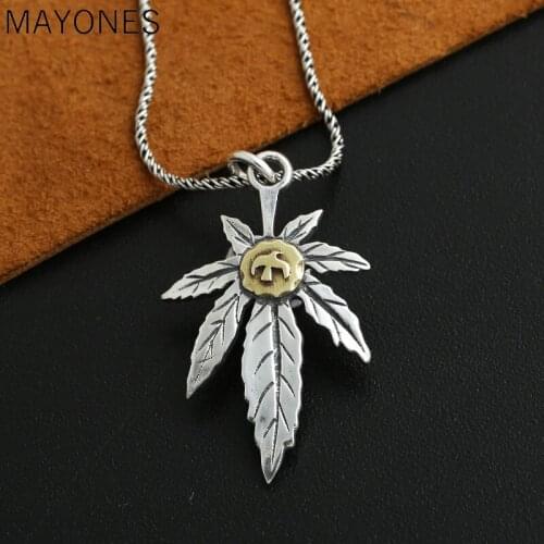 Maple Leaf Pendant 100% 925 Sterling Silver Jewelry Men Women Feather Flying eagle fashion Necklace Pendant sieraden maken