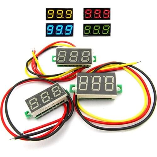 Buy 2 get 1 Free 1PC Digital voltmeter 0.28" 3 bits 3 wires voltage meters DC high precision and durable red/blue/green/yellow