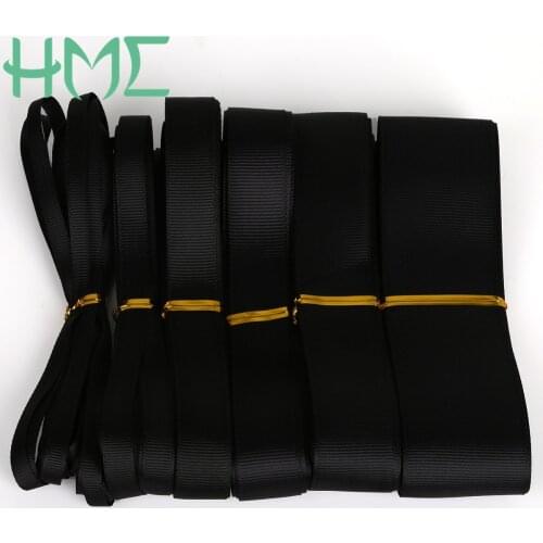 5yards/lot 7/10/15/20/25/38mm Pure Black Grosgran Ribbons for Party Decoration DIY Gift Wrapping Scrapbooking Craft Sewing