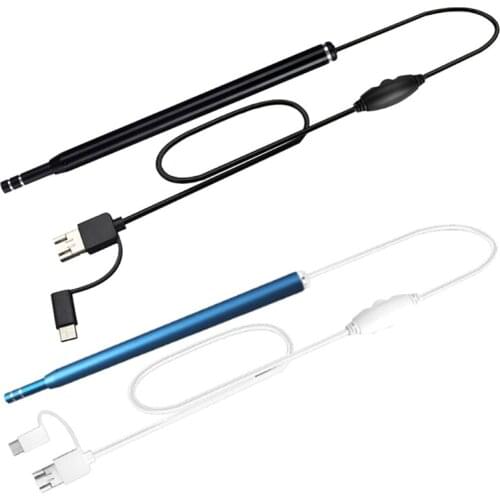 Ear Cleaning Endoscope Spoon with 6 LED Lights 30W 130W Camera Ear Picker Wax Removal Visual Mouth Nose Otoscope Cleanin