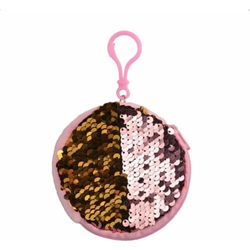 Girls Mini Zipper Bag Sequin Sparkle Bag Purses Hangable Ornament Round Coin Purses 2019 New