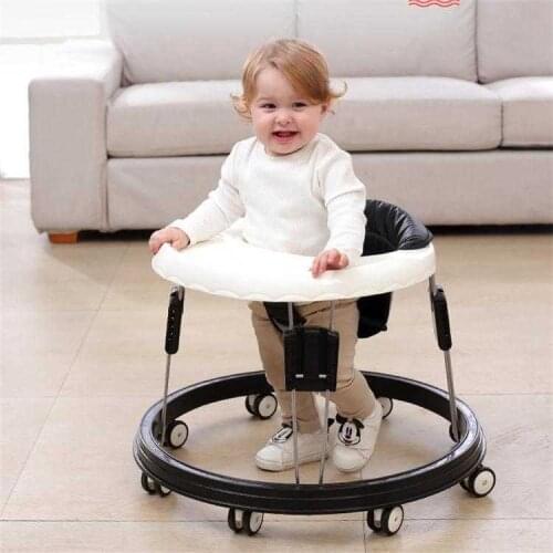 Loopstoeltje Met Wiel En Seat Opvouwbare Baby Walk Leren Multi-Functionele Anti Rollover Babyzitje Auto 6-26 Maanden