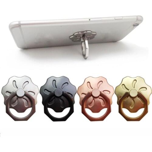 UVR Reusable Metal Floral Flower Finger Ring Smartphone Phone Stand Holder Mobile Phone Holder Stand For iPhone All Smart Phone
