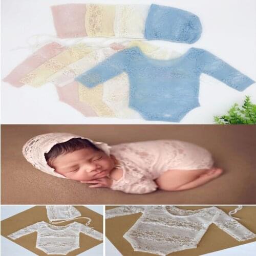 New Children Photography Clothing Newborn Lace Clothes Full Moon Hundred Days Baby Princess Hat Onesies