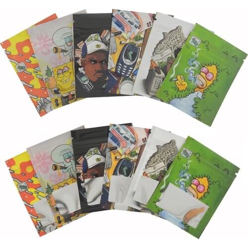 Flat Small Zip Lock Packaging Bag Clear Window For Candy Herb Flowers Tobacco Aluminum Foil Zip Lock Bag Retail Pouches 6x8cm