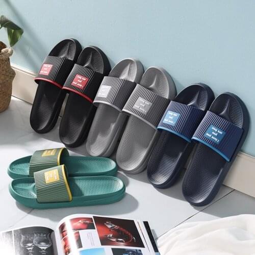 Casual wear-resistant slippers fashion letters soft EVA slip-proof couples slippers for men and women house slippers shoes man