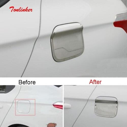Tonlinker Exterior Tank Cover Case Stickers for Citroen C-Elysee/Peugeot 301 Car styling 1 PCS Stainless steel Cover stickers