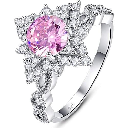 Women Created Rainbow Filled Oval Cut Cute Fashion Ring Silver Color Wedding Jewelry Promise Crystal Engagement Rings For Women