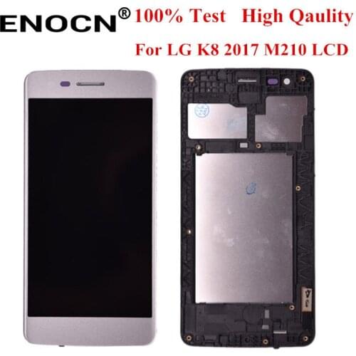 For LG K8 2017 Aristo M210 MS210 US215 M200N LCD Display Touch Screen Digitizer Assembly with Bezel Frame
