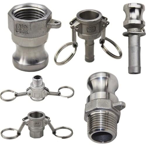 1pc 304 Stainless Steel Homebrew Camlock Fitting Adapter 1/2" MPT FPT Barb Camlock Quick Disconnect For Hose Pumps Fittings