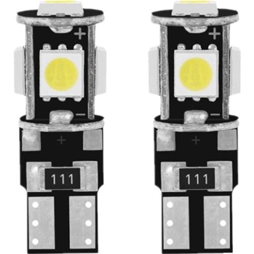 2pcs T10 5Led 5050 5smd Canbus Error Free AUTO Clearance Lights W5W CAR door LIGHT reading lamp dome bulb 12V white