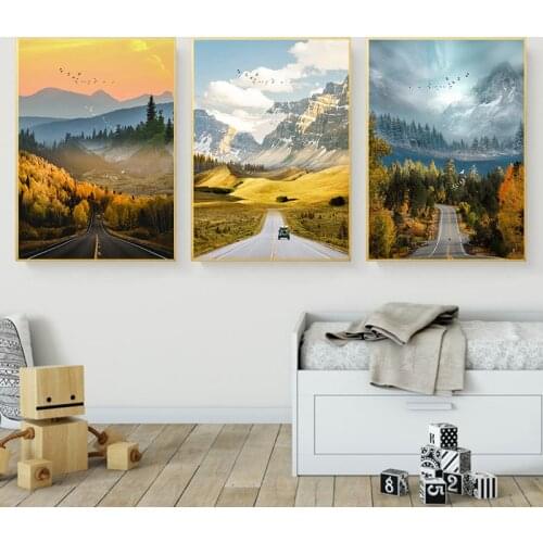 3PC Road Oil Picture By Numbers Art Figure Acrylic Paints For Painting By Number Kit Handmade Drawing Frame On Canvas Home Decor