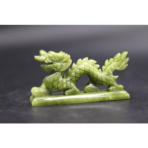 4.3inches 1PCS AAA Natural jade dragon living room decoration reiki jade crystal specimen Chinese Feng shui green jade Xiuyu car