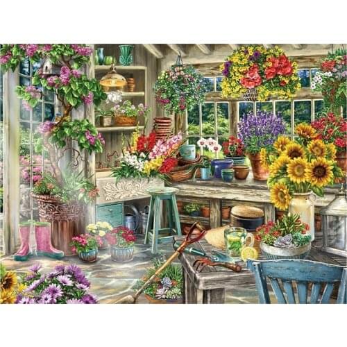 YI BRIGHT Full Square/Round Drill DIY Diamond Painting "Flower House" Embroidery Cross Stitch Rhinestones Home Decor CNN