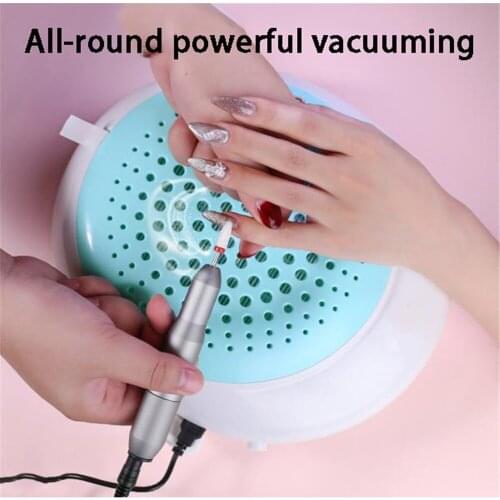 2 In 1 Gel Nail Drill Nail Art Vacuum Cleaner Nails Drill Machine Nail Dust Collector Electric Manicure Drill Mini Drill Strong