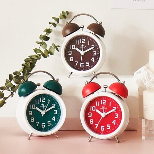 Alarm Clock For Children Home Iving Room Decoration plastic Metal Bell Wake Up Kawaii Clock Battery Operated Alarm Clock
