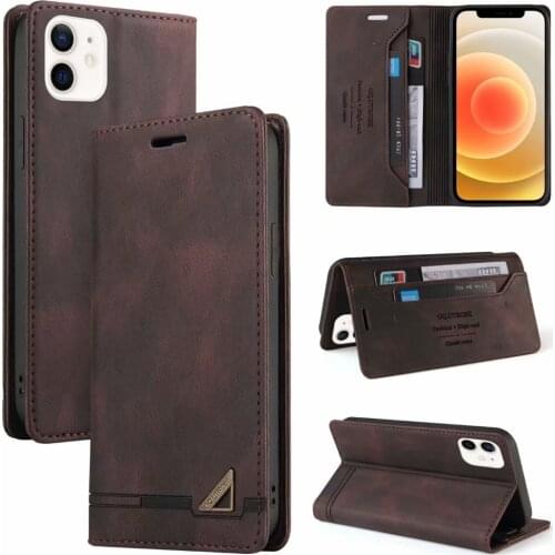 Folio Case for iPhone 12 Mini 11 Pro Max XS X XR 7 8 Plus Premium PU Leather Kickstand Card Slot Soft TPU Wallet Phone Cover